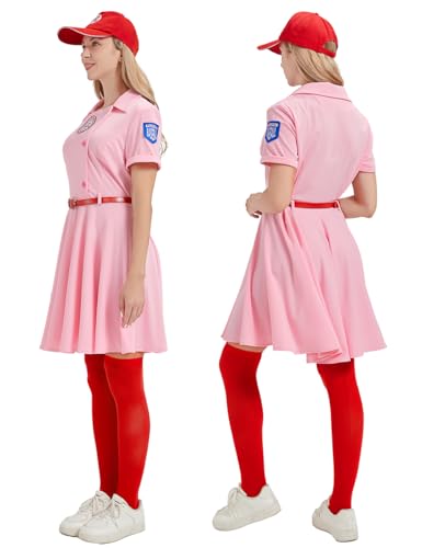 Treyrea Baseball Costume Women Baseball Dress Uniform With Baseball Cap For Halloween thumb #1