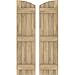 Ekena Millwork ARW401BE414X79UNH Americraft Four 3 Exterior Real Wood Joined Board-n-Batten Shutters w/Elliptical Top (Per Pair), 14"W x 79"H, Unfinished