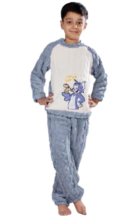 Girl & Boys Winter Night Suit Kids Pullover Sweatsuit and Pajama Unisex SkyBlue (Pack of 1) Girl & Boys Winter Night Suit Kids Pullover Sweatsuit and Pajama Unisex SkyBlue (Pack of 1)