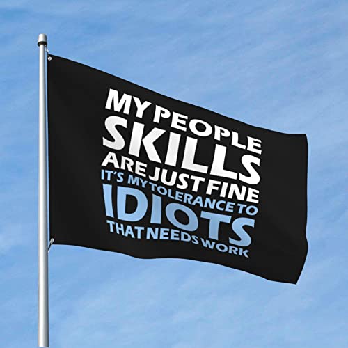 Drapeau vintage My People Skills Are Just Fine grand pavillon de jardin extérieur 152x244