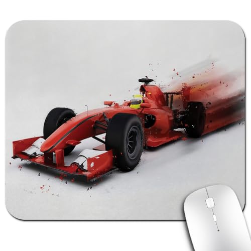 Knseva Cars Mouse Pad, Generic Formula Racing Car Illustration with Special Effect Turbo Motion Auto Print Rectangle Gaming Mouse Pads