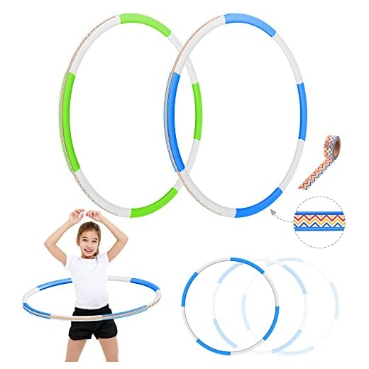 2 Pack Children Hula Toys Rings,Plastic Adjustable Weight & Length Hula Toys Rings for Kids Adults Party Games