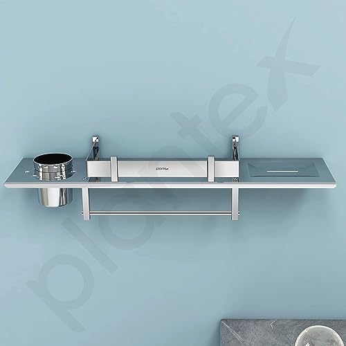 Plantex Stainless Steel Bathroom Shelf/4in1 Multipurpose Shelf for Bathroom/Towel Hanger/Tumbler Holder/Soap Dish (18x5 Inches -Chrome Finish- Pack of 2) Plantex Stainless Steel Bathroom Shelf/4in1 Multipurpose Shelf for Bathroom/Towel Hanger/Tumbler Holder/Soap Dish (18x5 Inches -Chrome Finish- Pack of 2)