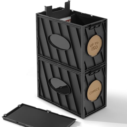 INMAKER Comic Book Storage Box, Holds Up to 150 Comics (Matte Black)