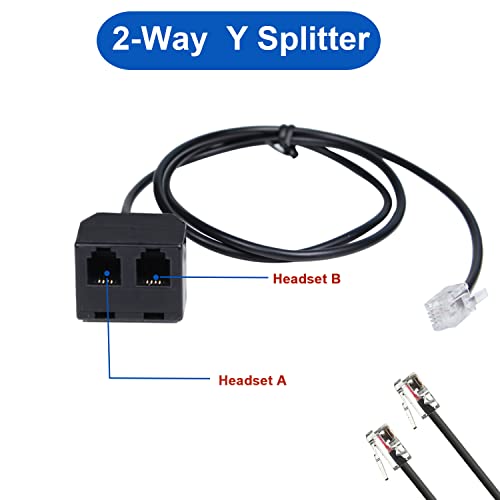 Image of Callez Telephone Training Adapter Y Splitter for RJ9 Headset or Handset | Phone Splitter Work for Cisco, Yealink, Avaya, Plantronics, Polycom, ShoreTel, NEC, Aastra, Nortel, Mitel and Other IP Phones
