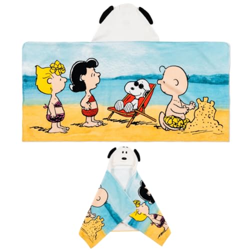 Image of Peanuts Snoopy Kids Super Soft Bath /Pool /Beach Soft Cotton Terry Hooded Towel Wrap, 24 in x 50 in, (Officially Licensed Product) by Franco