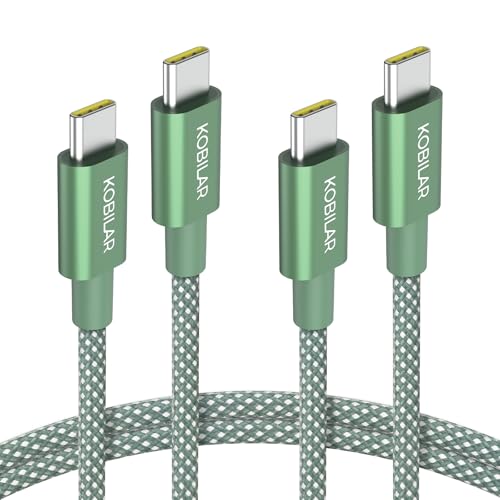 USB C to USB C Cable,60W 3A Fast Charging USB C Charger Cable,2pack-5ft, Alluminum Shell Type C to Type C Cable for iPhone15/15Pro/16Plus/16ProMax/iPad Pro2022/Air,Samsung S23(Green)