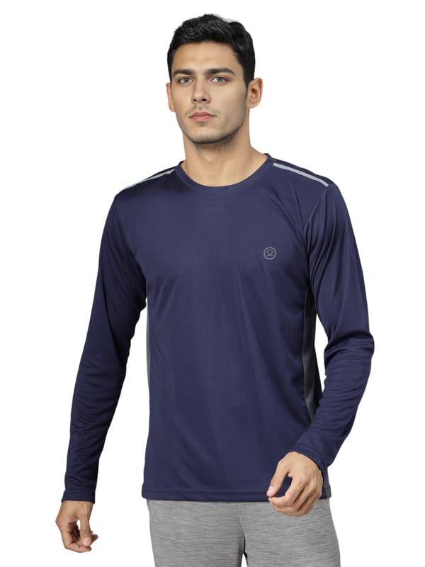 Image of CHKOKKO Gym T Shirts for Men Workout Solid Quick Dry Sports Men T-Shirts Breathable Lightweight Full Sleeve Regular Fit Round Neck Running Stylish Tshirt for man