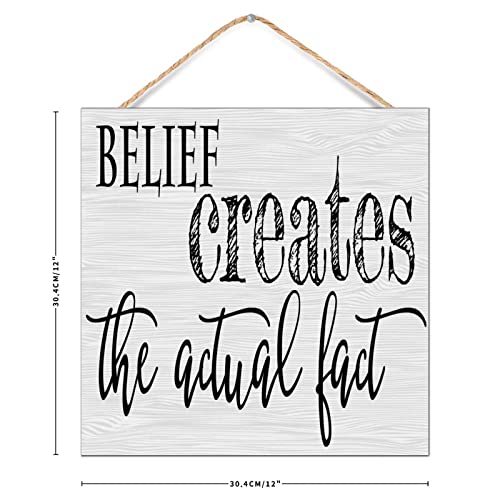 Plaque en bois vieilli Belief Creates - Décoration murale d'intérieur moderne - 3