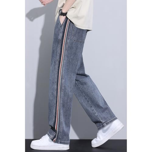 Wide Leg Straight Leg Denim Pants, Loose Fitting Casual Pants for Spring and(4X-Large)3