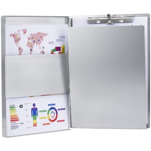 ZCZN Aluminum Clipboard with Storage and Clip Recycled, Clipboard Folder, Sturdy Letter Size Recycle Metal Form Holder for Business Office Medical Professionals, Letter Size (Silve image 7