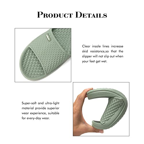 Image of FUNKYMONKEY Men's Shower Slides - Non Slip Quick Drying Sandals for Men - Lightweight Pool Beach Bathroom Slippers Indoor Outdoor
