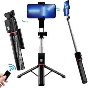 Selfie Stick Tripod,51 inches Long Extendable Selfie Stick Tripod, Phone Tripod with Wireless Remote Shutter,Group Selfies/Live Streaming/Video Recording Compatible with All Cellphones (51 inch)