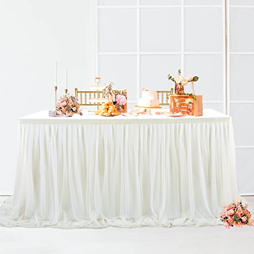 Jupe de table en tulle pour masquer les pieds de table de buffet 275x77cm - 2