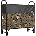 ShelterLogic 4' Adjustable Heavy Duty Outdoor Firewood Rack with Steel Frame Construction and Water-Resistant Cover