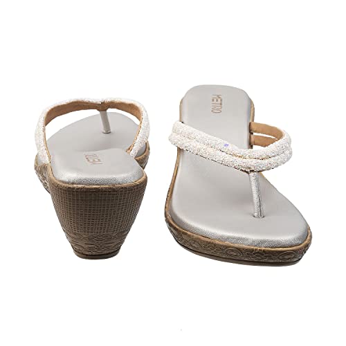 Image of Metro Women Synthetic Leather Wedge Heel Sandal