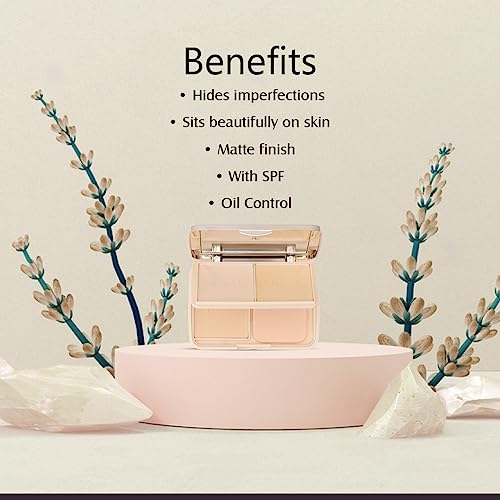 Image of Glam21 Natural Oil-Control 3-in-1 Compact Powder| Long Lasting for Makeup Matte Finish with Vitamin-E| All Skin Type Medium - 02 (Light - 01)