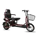 Dxysyldrun Scooter, Folding Electric Tricycle for Adults with Disabilities, Leisure Double Shopping Electric Tricycle for The Elderly