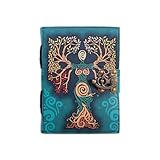 AMPLE CRAFT Blank Spell Book Of Shadows Journal Vintage Handmade With Lock Clasp Prop Leather Diary Embossed Prayer Pagan Antique Witchcraft Wiccan Notebook Daily 7 X 5 (4x6)