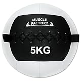 MUSCLE FACTORY メディシンボール 5kg ソフト トレーニング ボール ウエイトボール 体幹 筋トレ 陸上 球技 フィットネス 筋トレ器具 陸上 野球 ゴルフ 単品 (ホワイト)