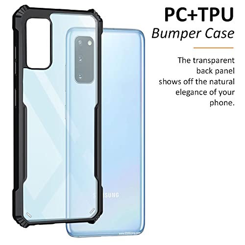 Image of WOW IMAGINE Shock Proof Clear Protective Back Case for Samsung Galaxy S20 - AirEDGE Technology | Full Camera Protection | Back Case Mobile Cover for Samsung Galaxy S20 - Black