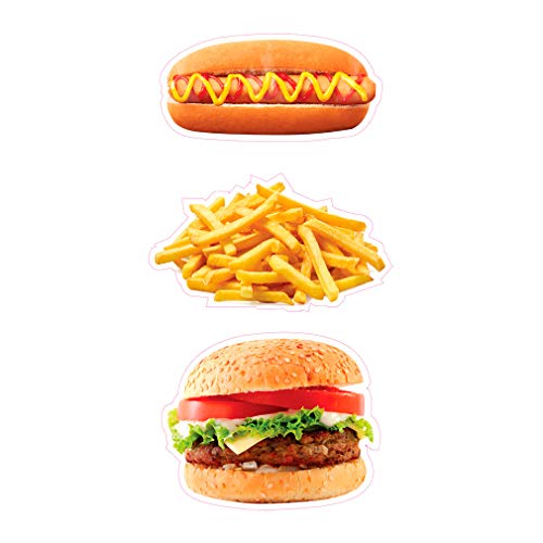 Food Truck Decals Hot Dog Fries Burger Concession Restaurant Die-Cut Vinyl Sticker & Sign 14 in on Longest Side