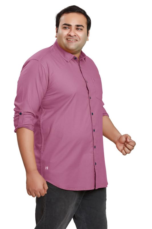 Image of BE ACTIVE Plus Size Lycra Cotton Satin for Men Shirts|| All Plus Size Men|| Cotton Stylish Full Sleeves Shirt for Men