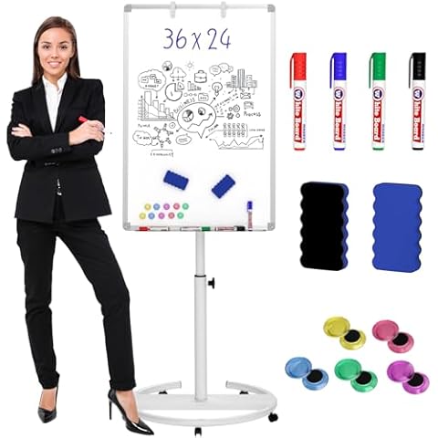 Nicpro Mobile Whiteboard with Adjustable Height Cover