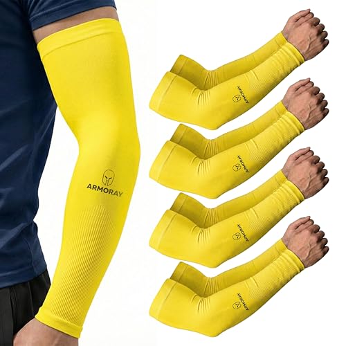 Image of ARMORAY Arm Sleeves for Men and Women - UV Sun Protection Cooling Compression - Tattoo Cover Up Sleeve for Daily Wear & Work