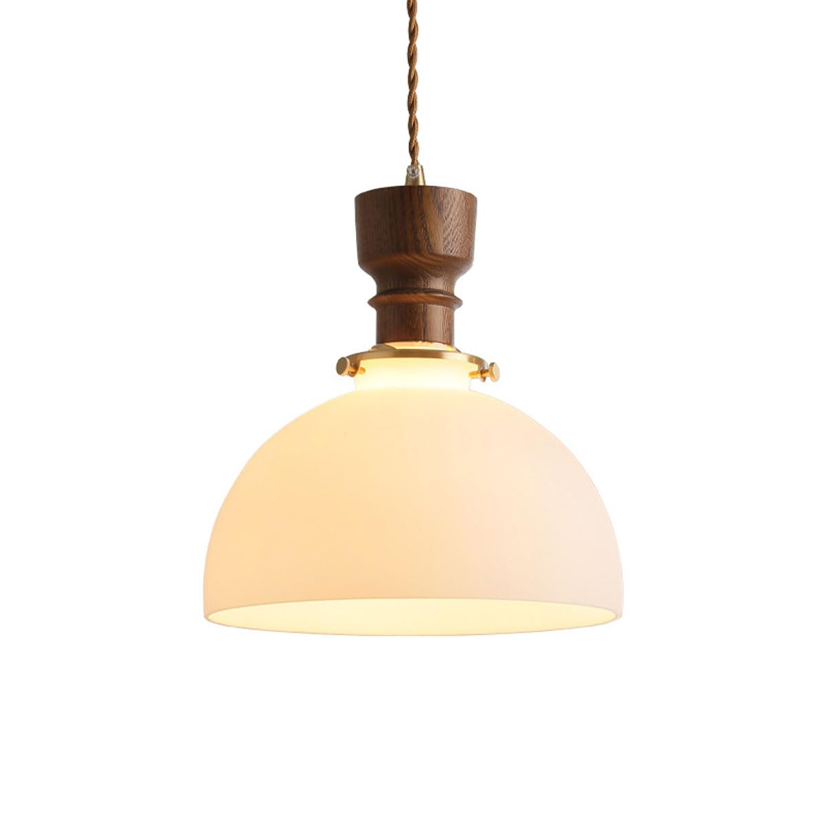 Lampe suspendue pour îlot de cuisine moderne en noyer et laiton PE
