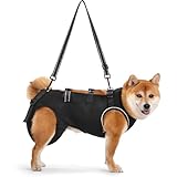 ACDOK Dog Lift Harness Full Body Support & Recovery Sling Pet Lift Vest Mesh Adjustable Straps with Handle for Old, Joint Injuries, Arthritis,Disabled Dogs Walk (Black, Large)