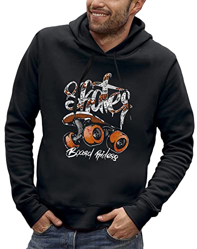 Sweat à capuche Board Riders orange avec imprimé planche de skateboard pour homme