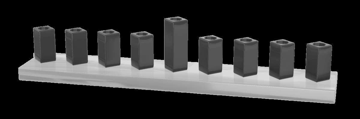 A&M Judaica & Gifts 59054 0.64 x 2 x 2 in. Hanukkah Menorah Enamel - Gray