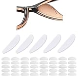 Eyeglass Nose Pads,40Pack Silicone Nose Pads for Glasses,Professional Adhesive Glasses Noses Grips Non Slip for Eyeglasses Sunglasses,1mm,Clear.