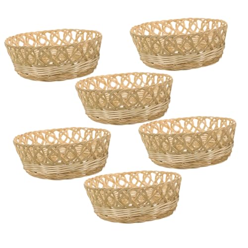 Housoutil Set Da 6 Anelli Interni Di Bambù Intrecciato Per Cappello Da Contadino Fai Da Te, Supporto Modellante Leggero e Resistente, Accessorio Per Cappelli Di Paglia Per Uso Quotidiano e Decorazione