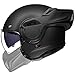 ILM Vintage Full Face Modular Motorcycle Helmet (Matte Black, L) and Bluetooth Headset with Hi-Fi System