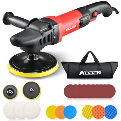 Image of AOBEN Car Buffer Polisher,Rotary polisher,1600W Car Polisher Waxer with 6 Variable Speed,4 Polishing Pads,Detachable Handle for Car Polishing and Waxing