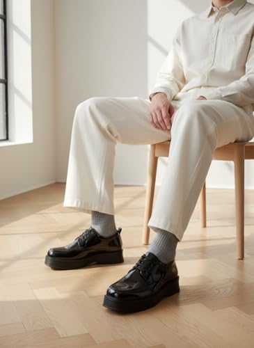 Leo's Fitness Shoes Men's Patent Leather Derby Shoes - Image 3