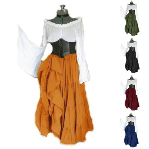 Vestido gótico medieval de mujer para cosplay de hada y reina 7
