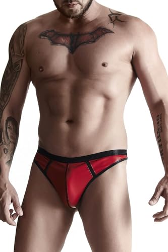 String wetlook rouge pour homme - Sous-vêtement sensuel