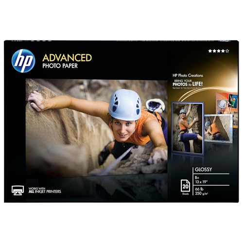 Image of HP Advanced Photo Paper, Glossy, 13x19 in, 20 sheets (CR696A)