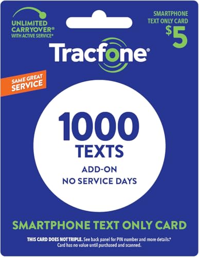 TracFone $5 Text Add–On Card 1000 TXT [Physical Delivery]