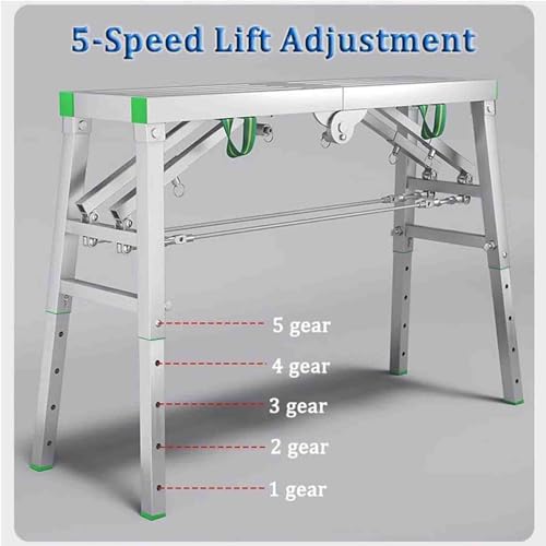 Échafaudage polyvalent pliable en aluminium avec hauteur réglable 400kg - 5