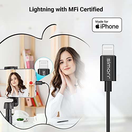 simorr MFi Lavalier Mikrofon für iPhone/für iPad, Ansteckmikrofon Omnidirectional Kondensator Mic Clip on Mini Mikrofon… – Bild 4