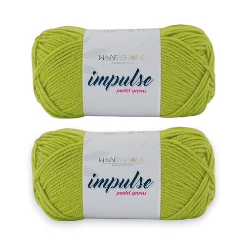 Image of WOAFashions Impulse Hand Knitting & Crochet Yarn, Premium Acrylic, 4 : Medium (Sulphur Spring) (2x100gms / 3.5oz / 200mtr / 218yds)