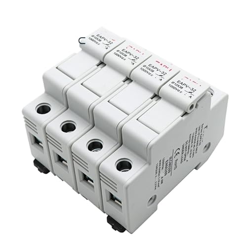 Porte-fusible solaire photovoltaïque CC 10 x 38 mm rail DIN boîtier EAPV-32 4 pôles 25V