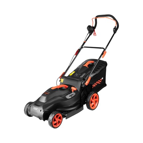 DNIPRO-M Cortacésped Eléctrico 1700W Anchura 42cm, 6 Alturas Corte 25-75mm, Recogedor 50L Gran Capacidad, Jardines Medianos y Grandes | 42