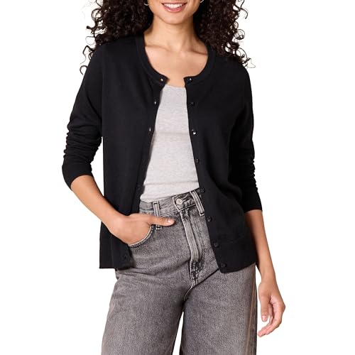 Amazon Essentials Women’s Lightweight Crewneck Cardigan Sweater (Available in Plus Size)