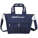 [HONOR GOLF] 【PGAプロ監修ｘゴルフ雑誌掲載】【防水600D生地ｘ11ポケット搭載ｘカートカゴ適合ｘ2WAYショルダー付】 ラウンドバッグ ゴルフ カートバッグ ラウンドトートバッグ (ネイビー/ネイビー)