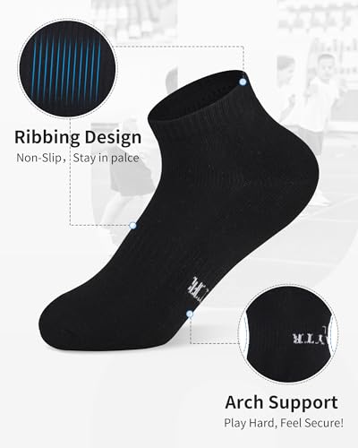 AWAYTR Kids Ankle Socks for Boys - Athletic Socks for Girl Half Cushion Low Cut Cotton Breathable, 6 Pair Pack4